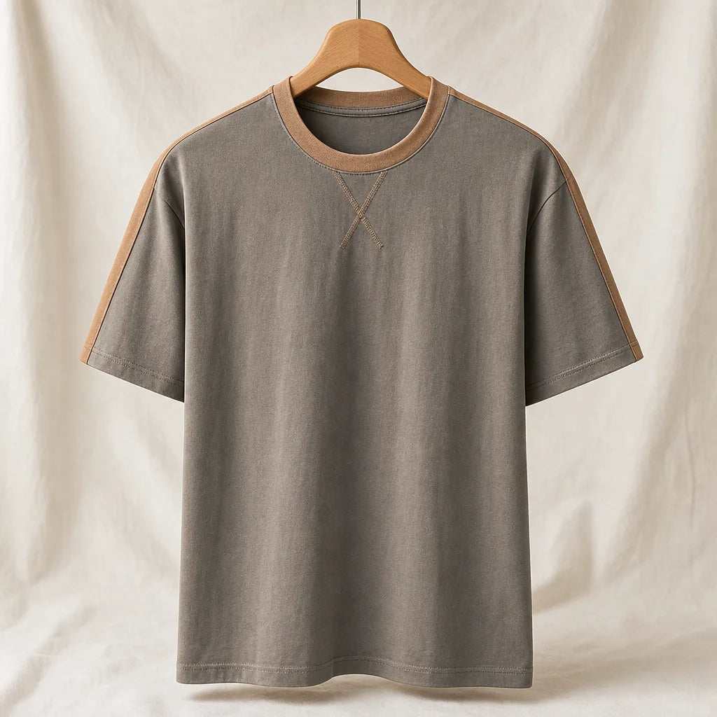 Roman Cotton T-Shirt - Color:Dark Gray;Size:S