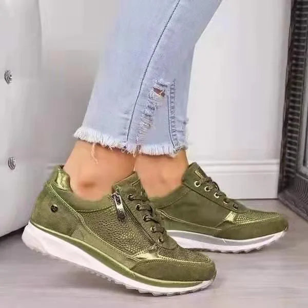 Romilly Orthopaedic Sneakers - Color:Green;Size:35