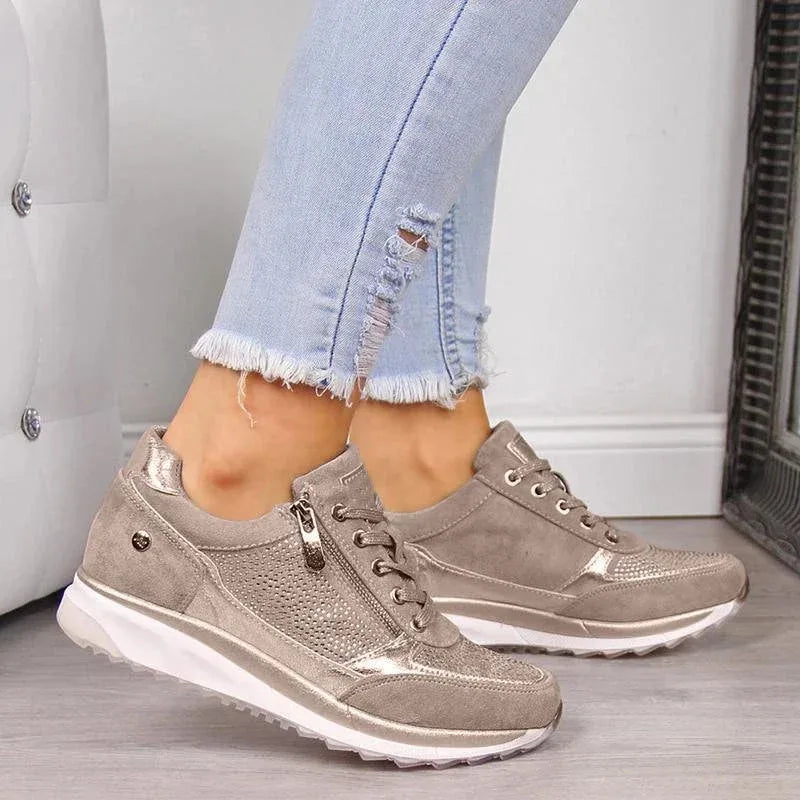 Romilly Orthopaedic Sneakers - Color:Khaki;Size:35