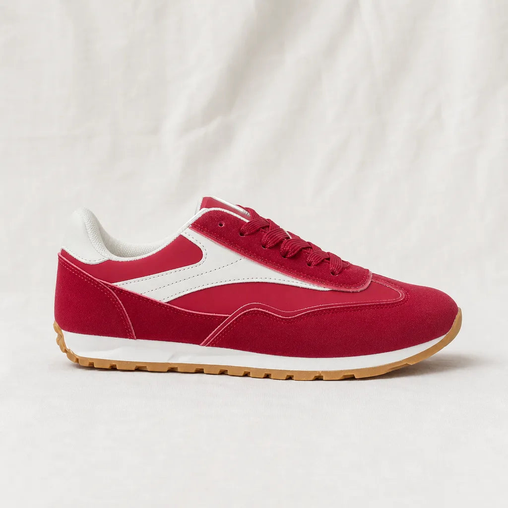 Women's Red Ronan Canvas Trainers
