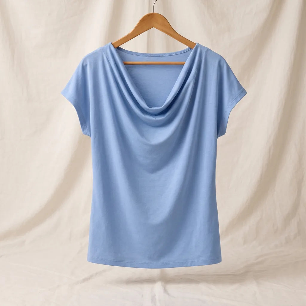 Women's Blue Pandora Cowl Neck Top