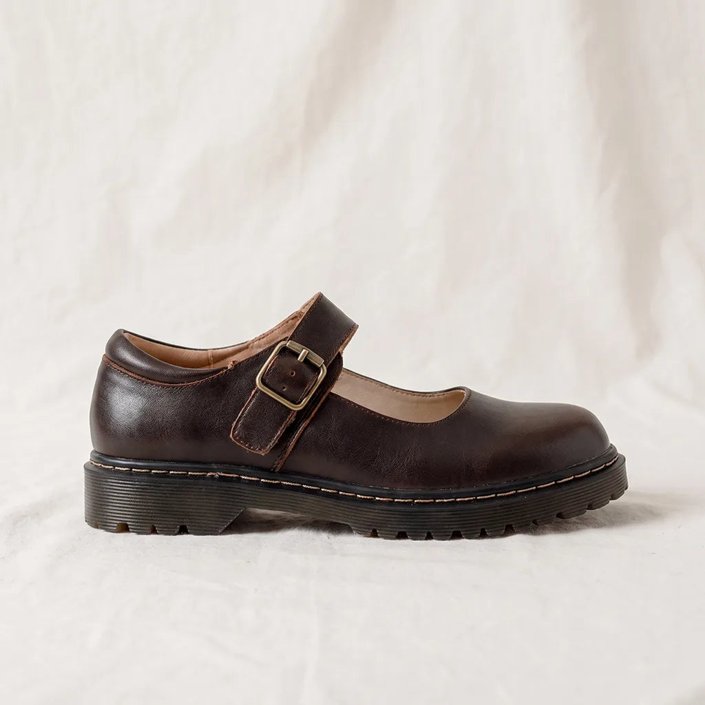 Women's Brown Wyatt Platform Mary Janes