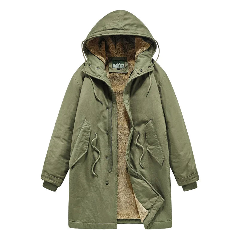 Rourke | Men's Retro M65 Trench Coat - Green