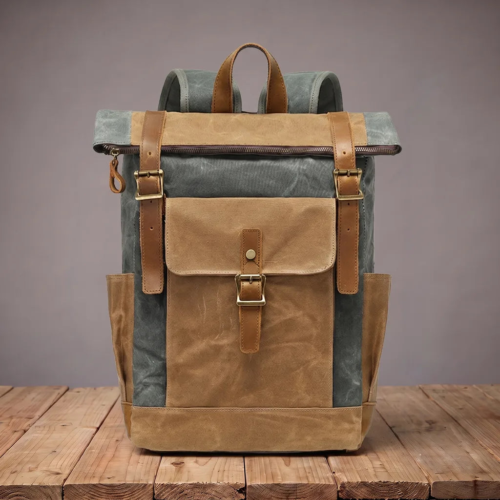 Rowley Canvas Backpack   - Color:Green