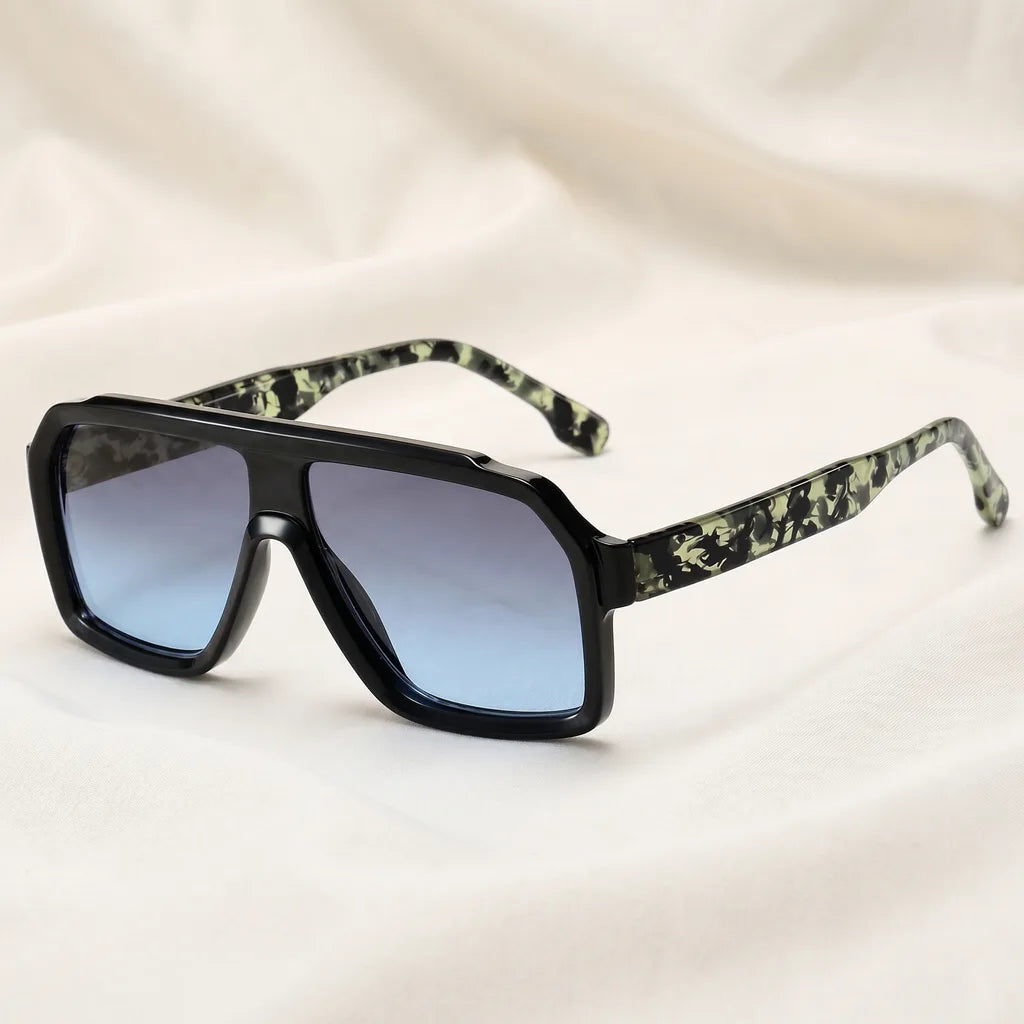 Rutledge Shield Shades - Color:Black Frame Grey Blue Lens