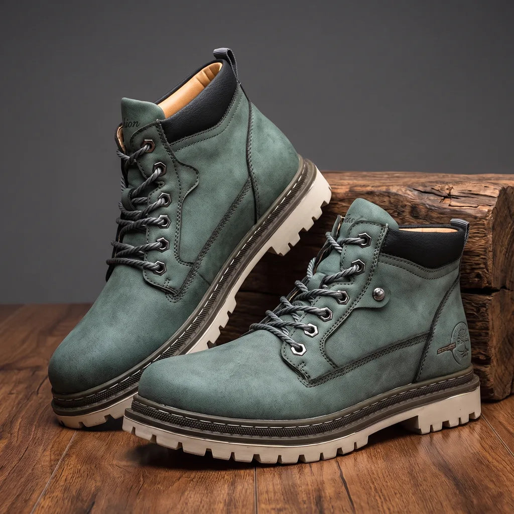 Ryland Lace Up Boots - Color:Green;Size:38