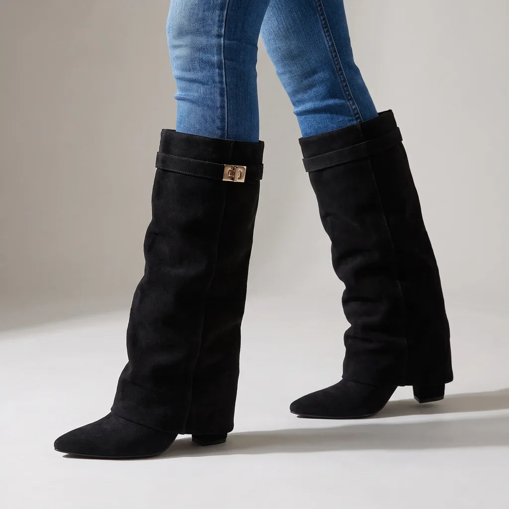 Sadie Knee High Boots - Color:Black;Size:35