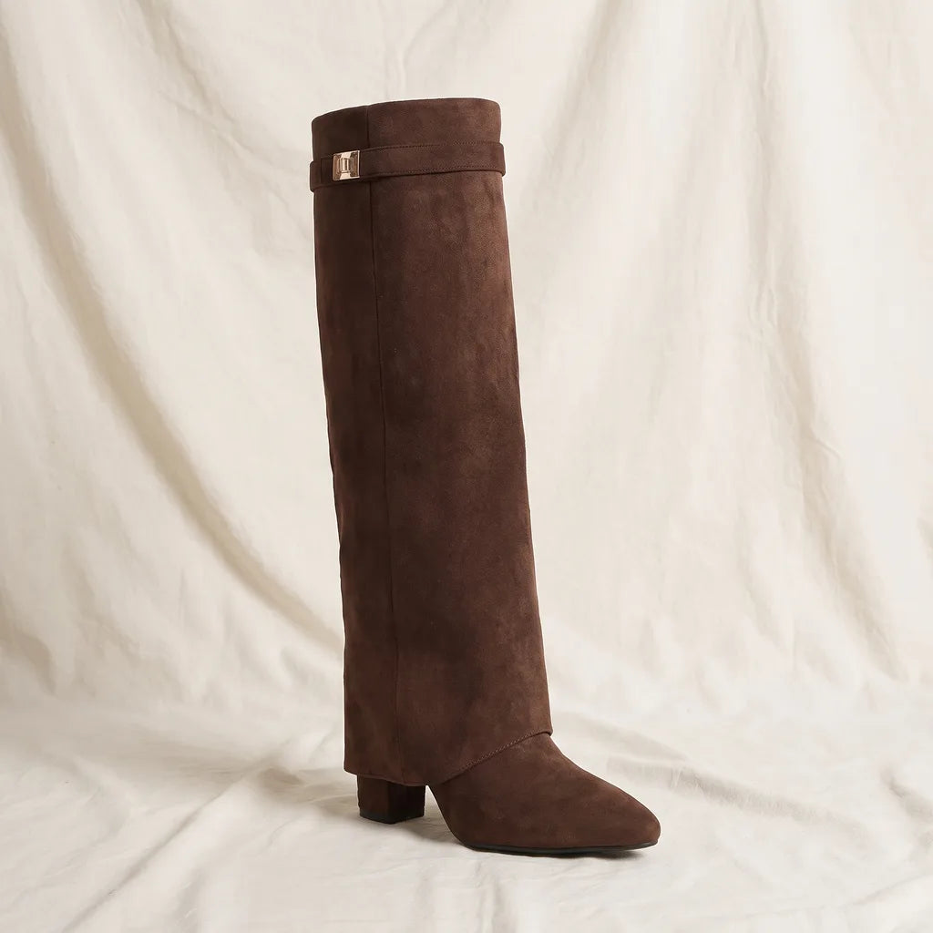 Women's Brown Briggs Pointed Knee Boots