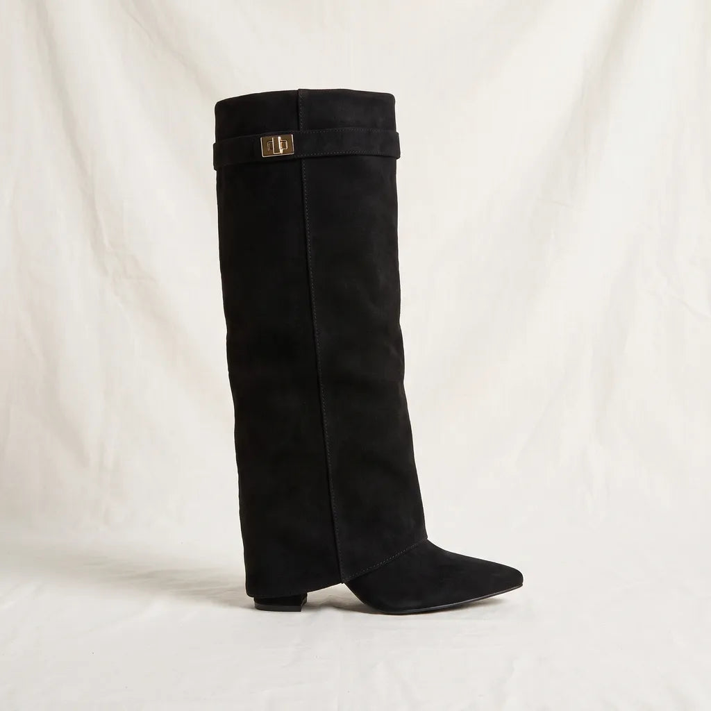 Women's Black Briggs Pointed Knee Boots