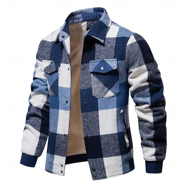 Sawyer | Rugged Check Shirt Jacket - Color:Royal Blue;Size:XS