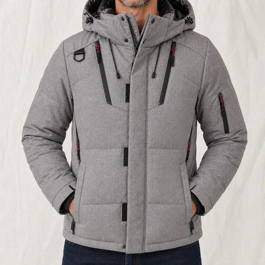 Sean Hooded Puffer Jacket - Color:Gray;Size:S
