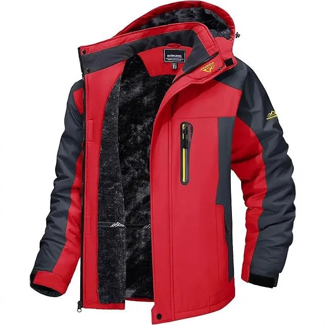 Selby | Men's Plush Lined Winter Jacket - Red