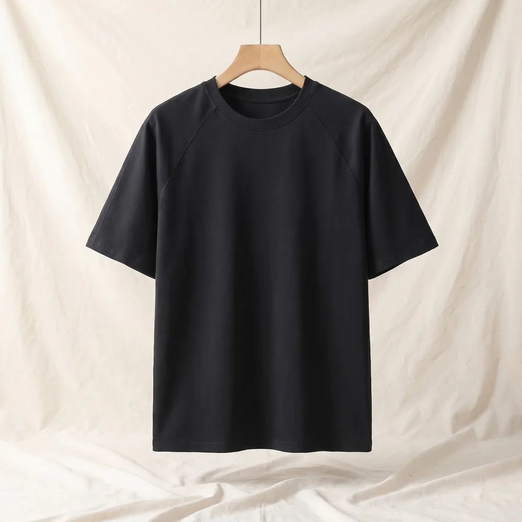 Shelden Solid Cotton T-Shirt - Color:Black;Size:M