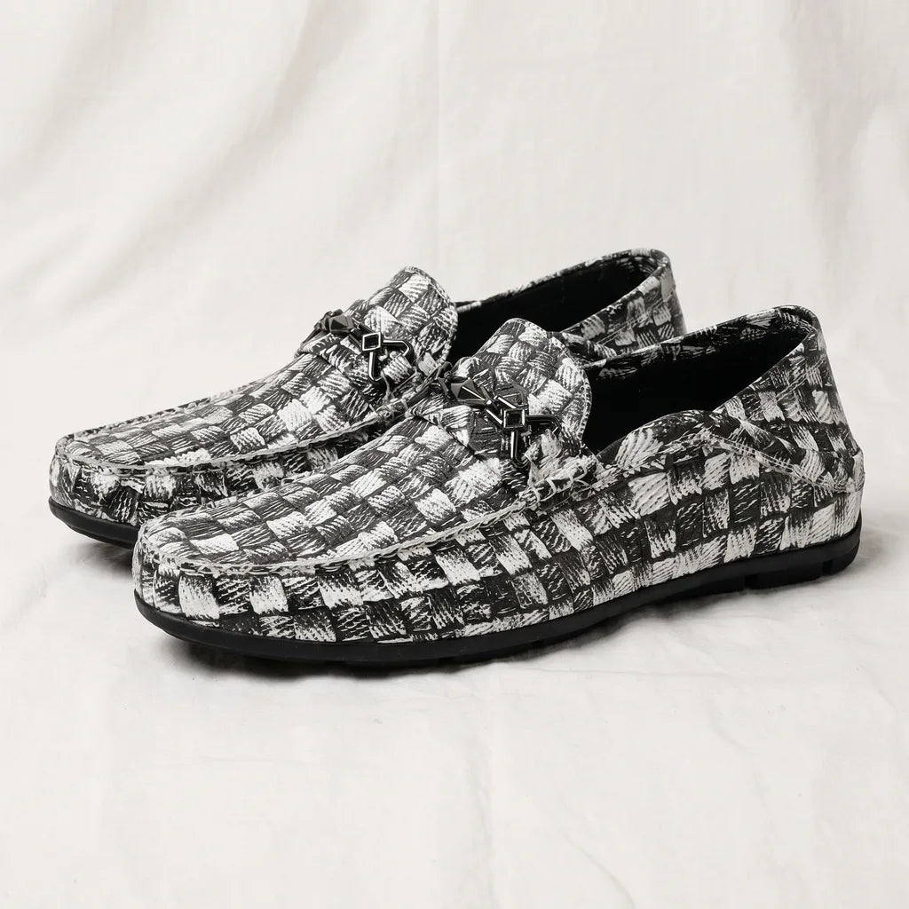 Men's Black Simon Leather Driving Loafers