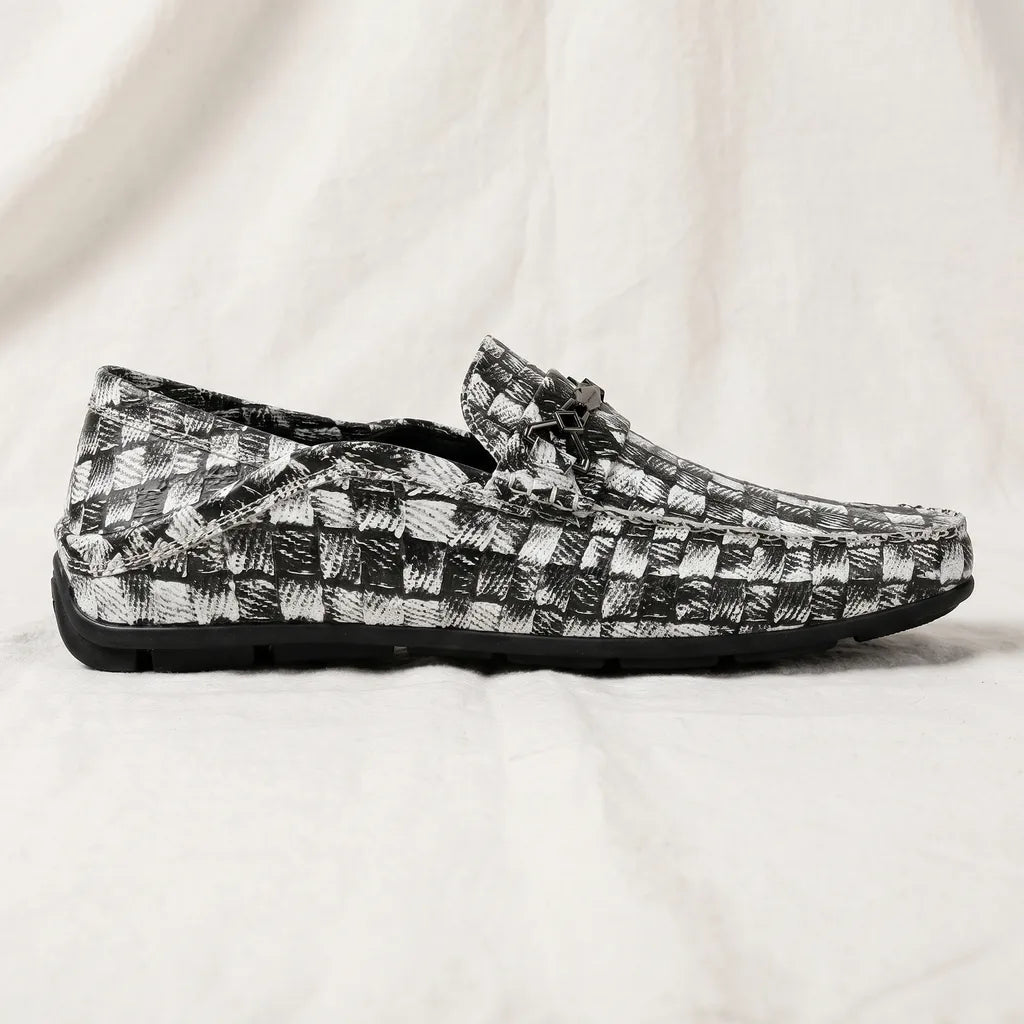 Men's Black Simon Leather Driving Loafers