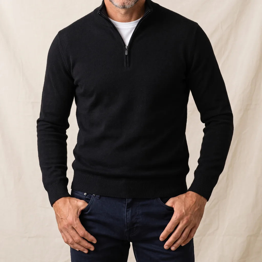 Sinclair | Men's Quarter-Zip Jumper - Color:Black;Size:XS