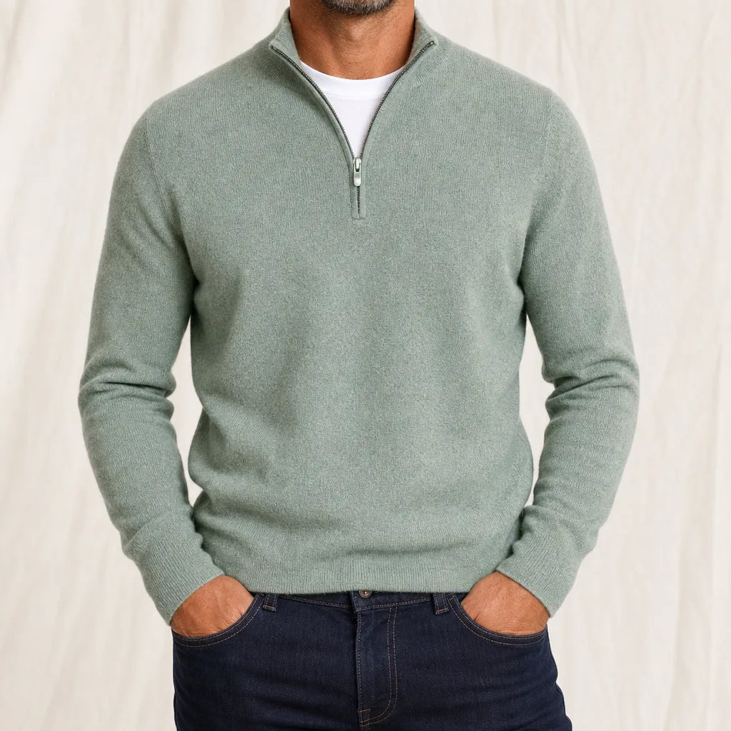 Sinclair | Men's Quarter-Zip Jumper - Color:Green;Size:XS
