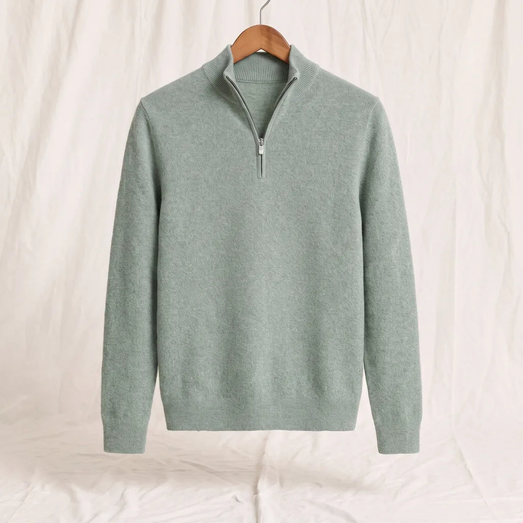 Men's Green Pinkerton Zip Turtleneck Sweater