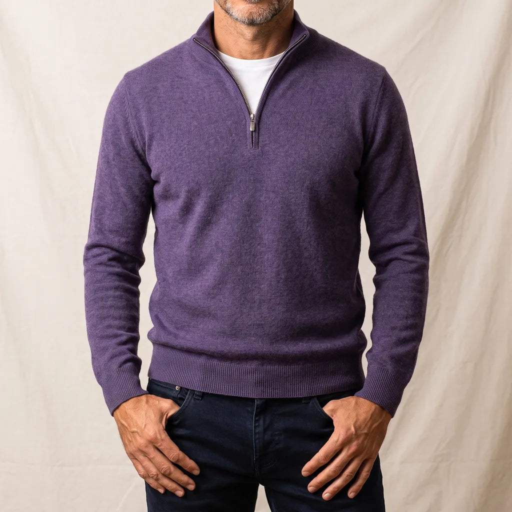 Sinclair | Men's Quarter-Zip Jumper - Color:Purple;Size:XS