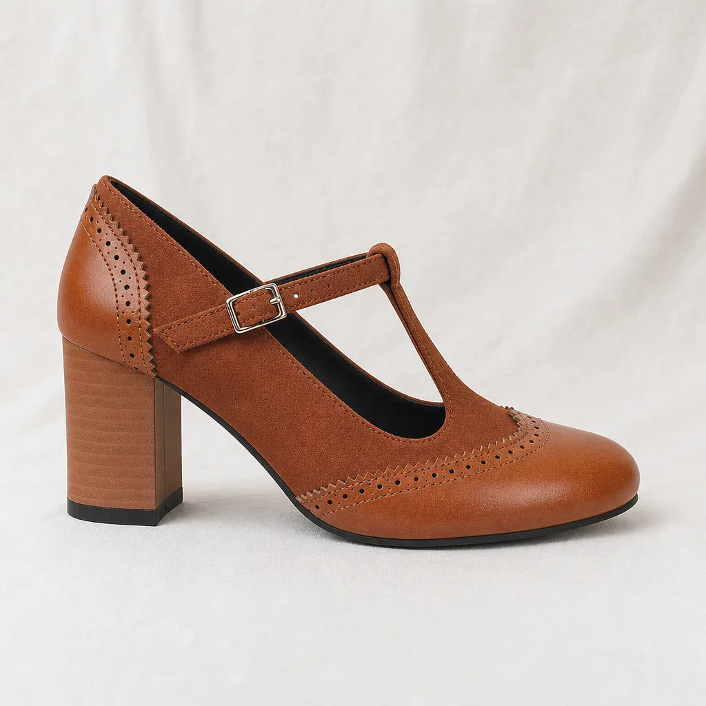 Women's Yellow Jade Pointed Mary Jane Heels