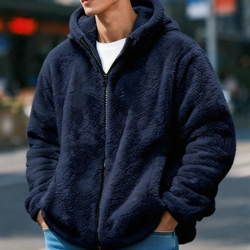 Men's Navy Stafford | Men's Fleece Hooded Zip Jacket -No match