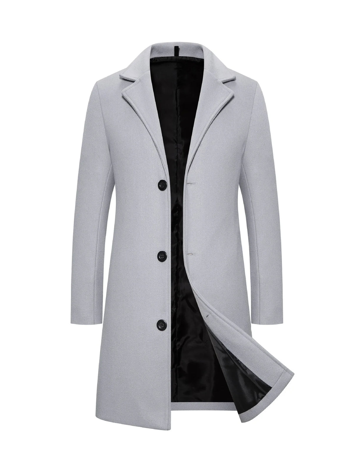 Stanford | Men's Winter Trench Coat - Size:S;Color:Light Grey
