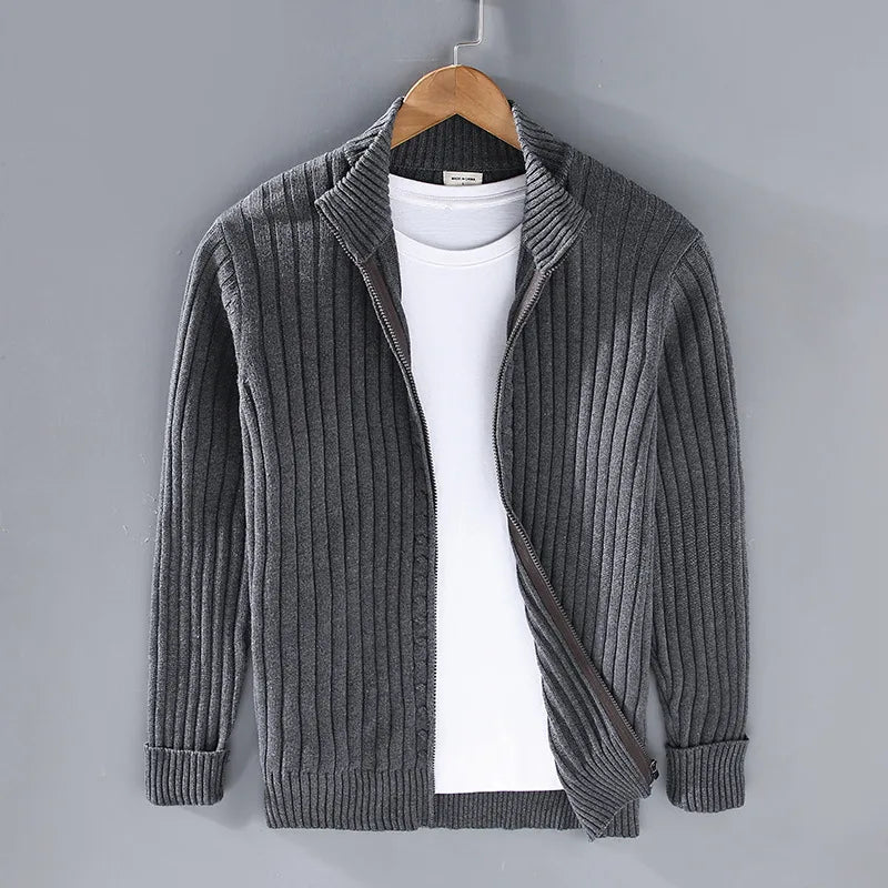 Sterling | Men's Cardigan Jacket - Color:Dark Gray;Size:S