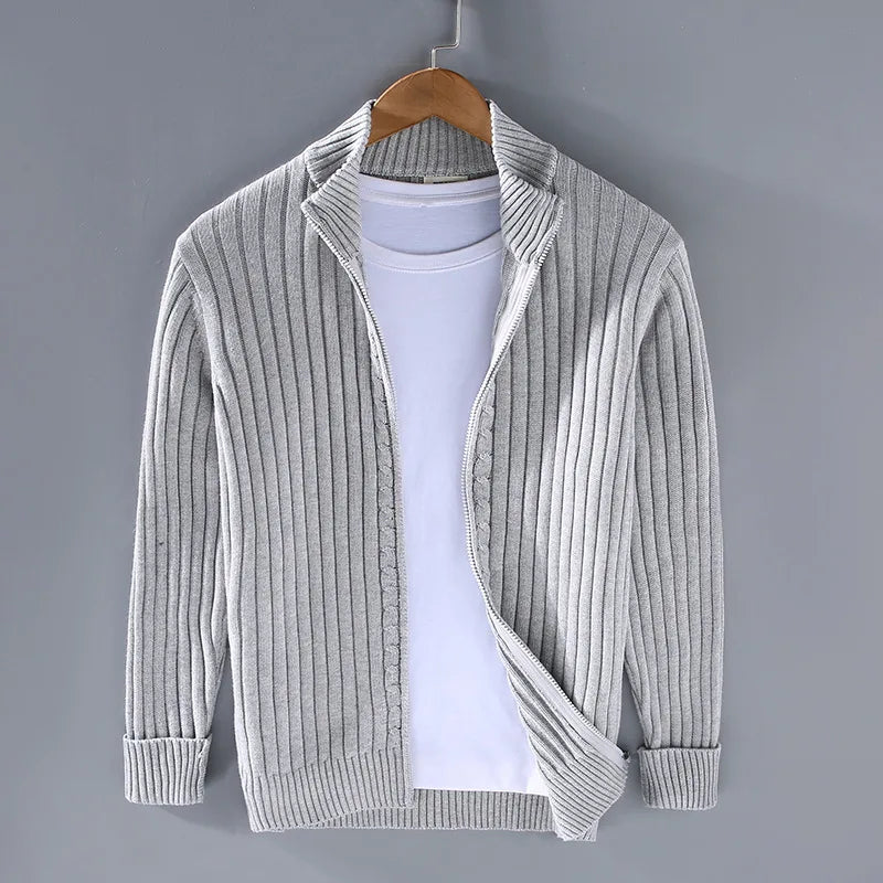 Sterling | Men's Cardigan Jacket - Color:Light Gray;Size:S