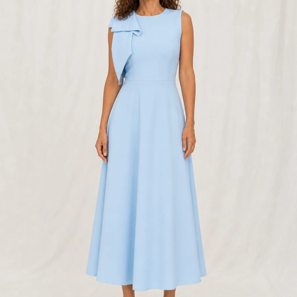 Stowe Bow Maxi Dress - Color:Blue;Size:XS