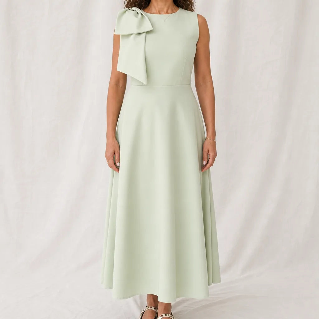 Stowe Bow Maxi Dress - Color:Green;Size:XS