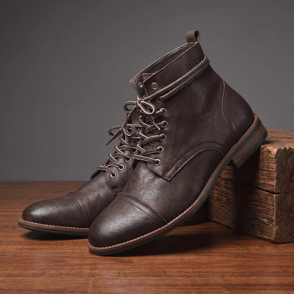 Talmadge Lace Up Ankle Boots - Color:Black;Size:38