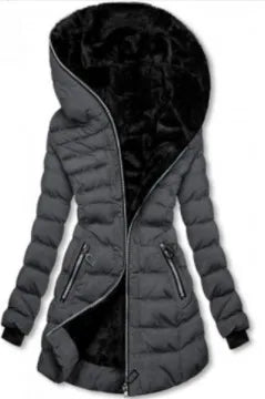 Tanya | Women's Quilted Winter Coat - Color:Grey;Size:XS