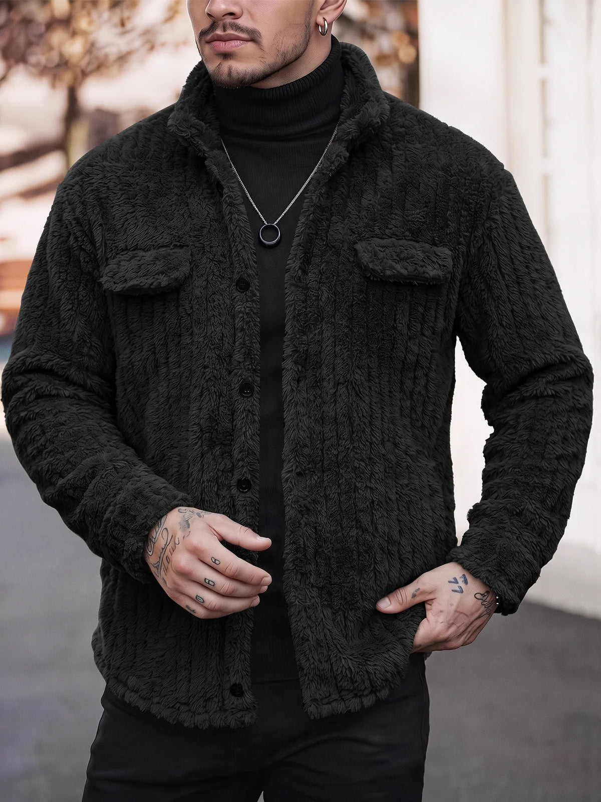 Tennant | Men's Teddy Fleece Jacket  - Color:Black;Size:XS