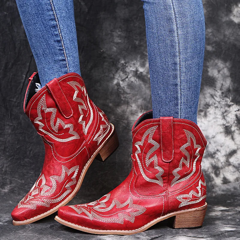 Thea | Women's Cowboy Boots - Color:Red;Size:35
