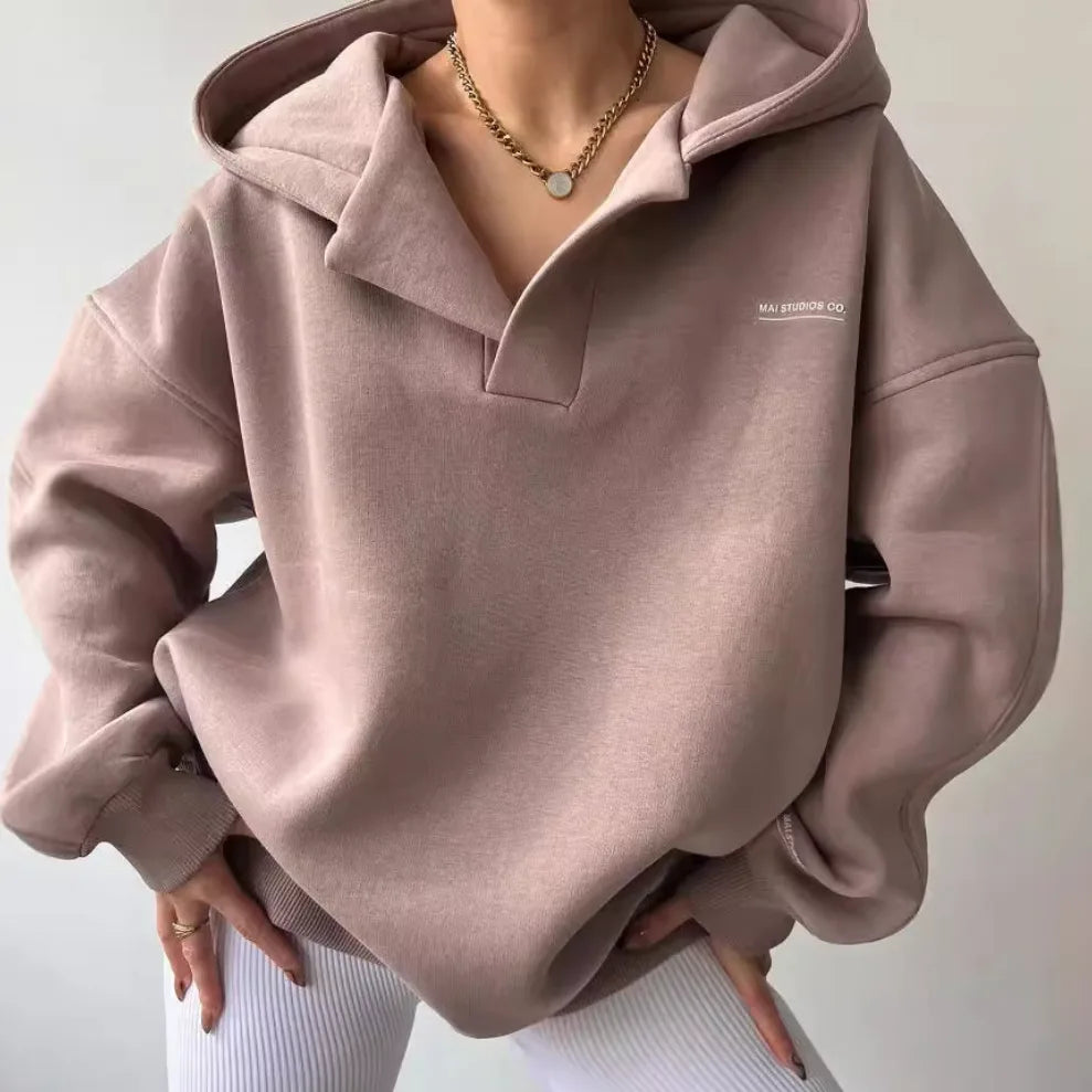 Tracy | Women's Oversized Hoodie - Color:Pink;Size:S