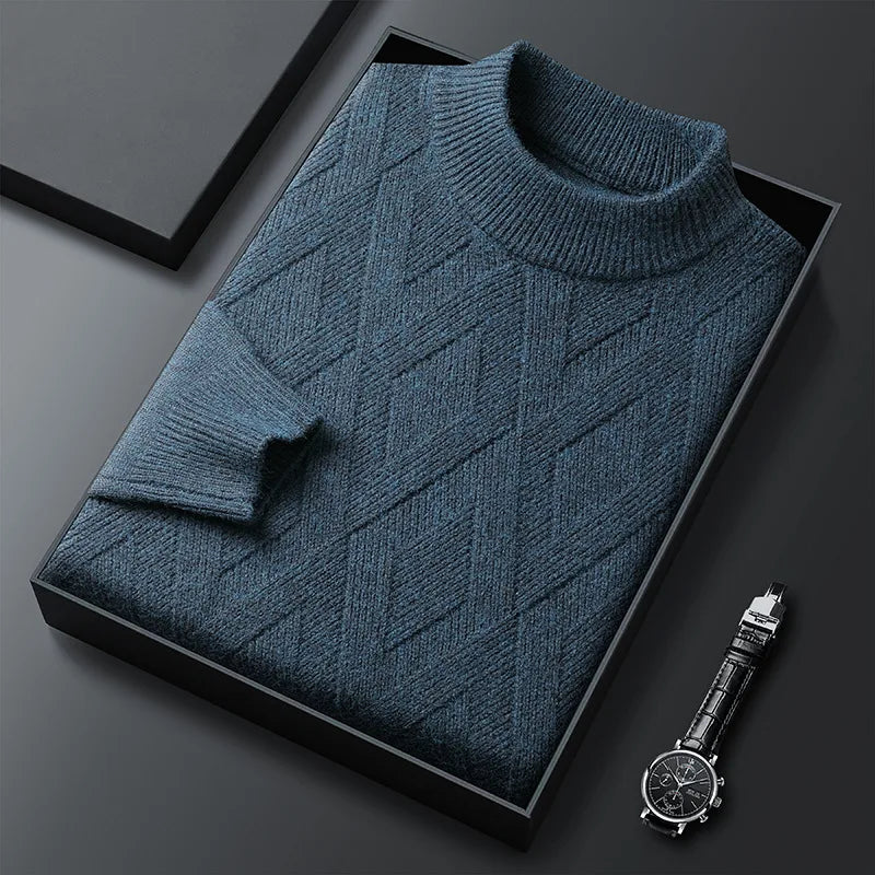Tyrell | Men's Diamond Quilted Crew Neck Jumper - Size:S;Color:Green