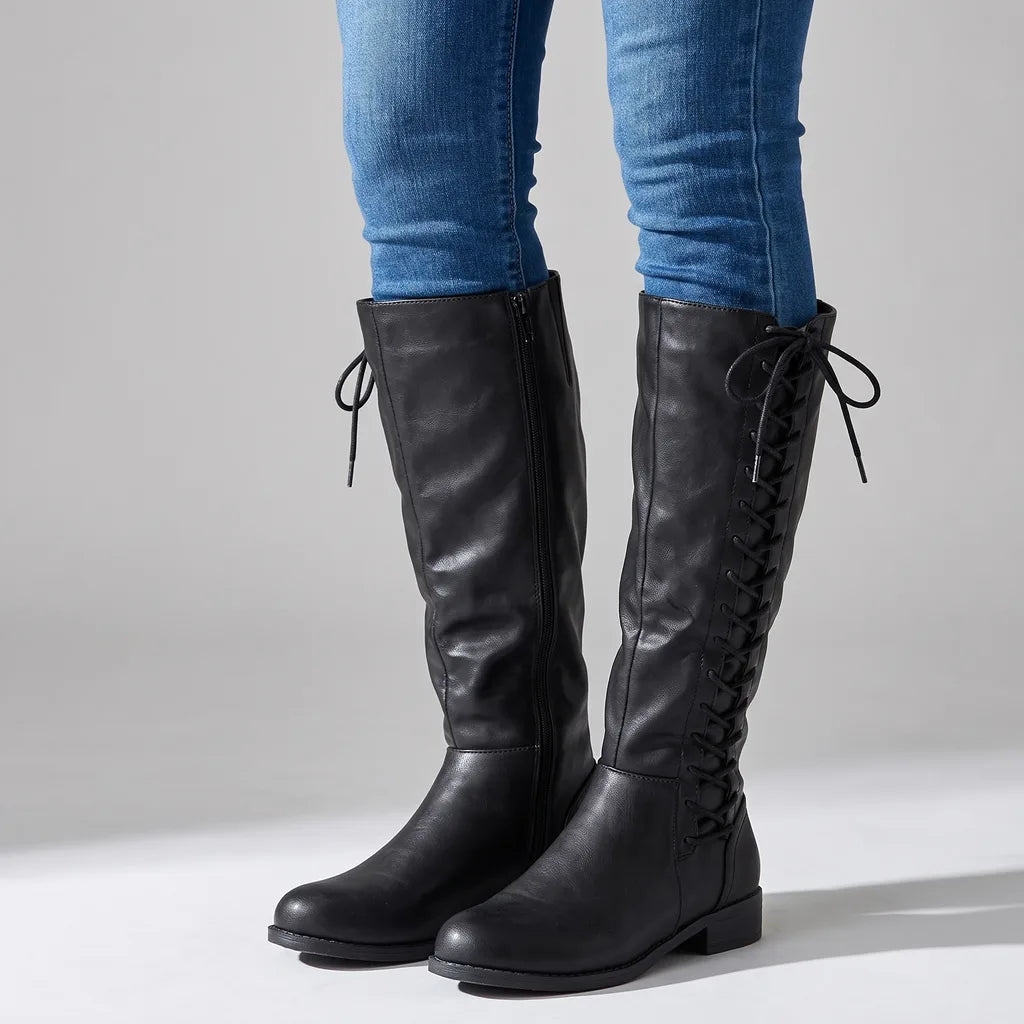 Valentina Knee High Boots - Color:Black;Size:35