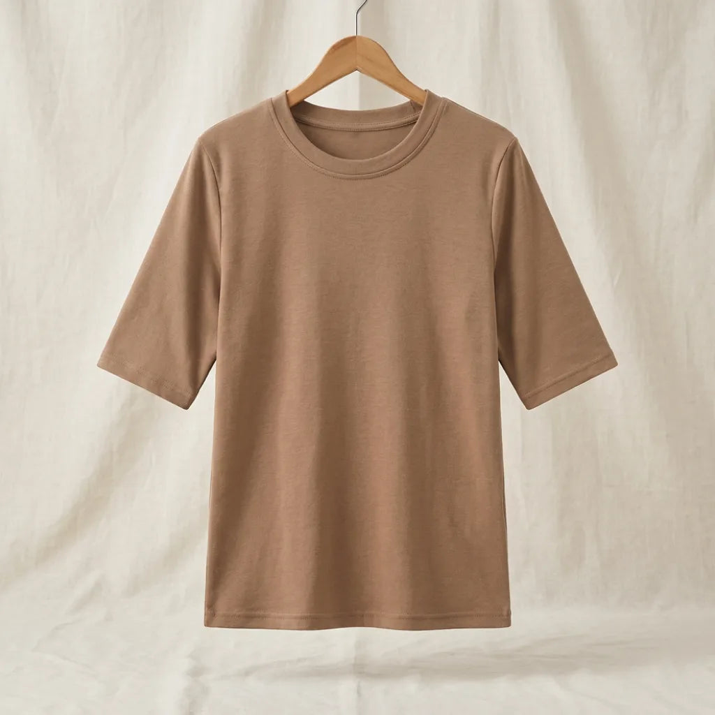 Vanessa Crewneck Shirt - Color:Khaki;Size:S