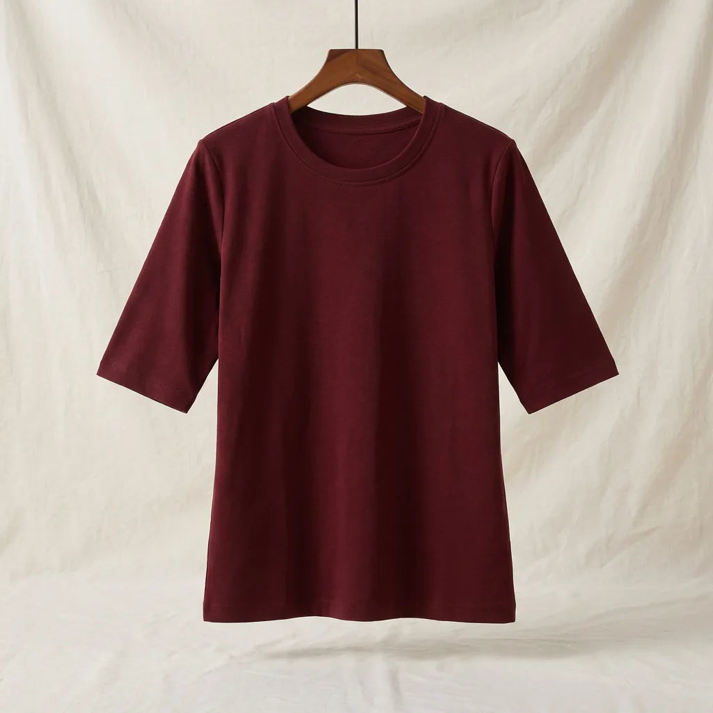 Vanessa Crewneck Shirt - Color:Red;Size:S