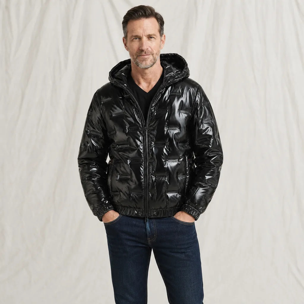 Men's Black Dunham Padded Hooded Jacket