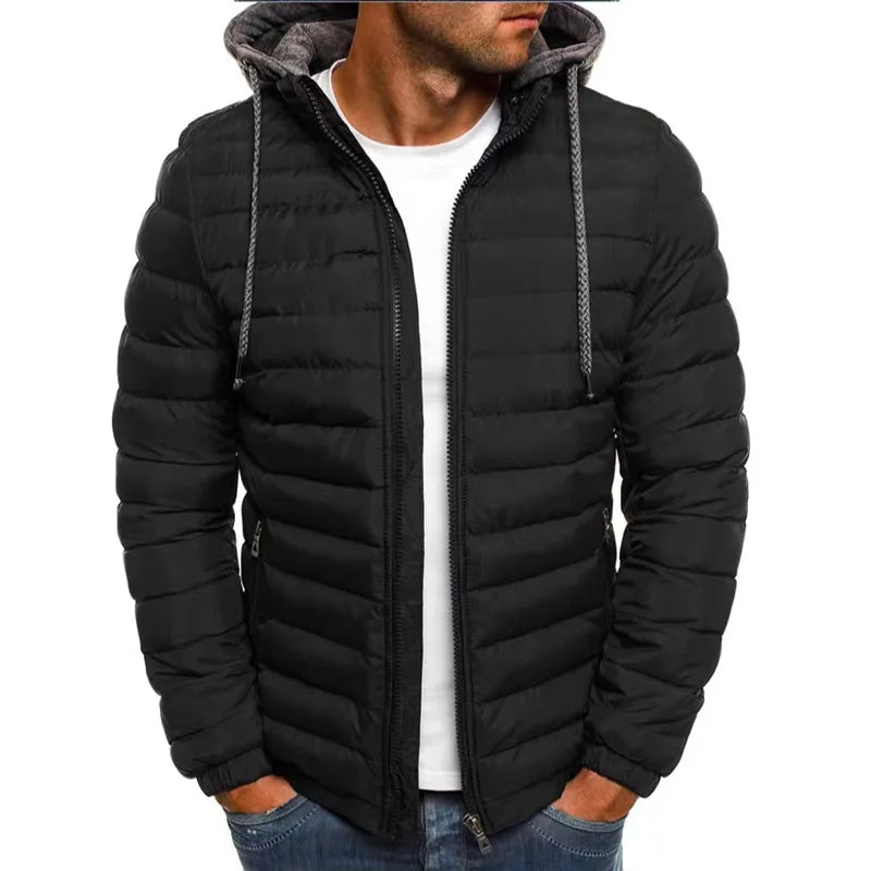 Vickers | Men's Lightweight Quilted Hooded Puffer Jacket - Size:XS;Color:Black
