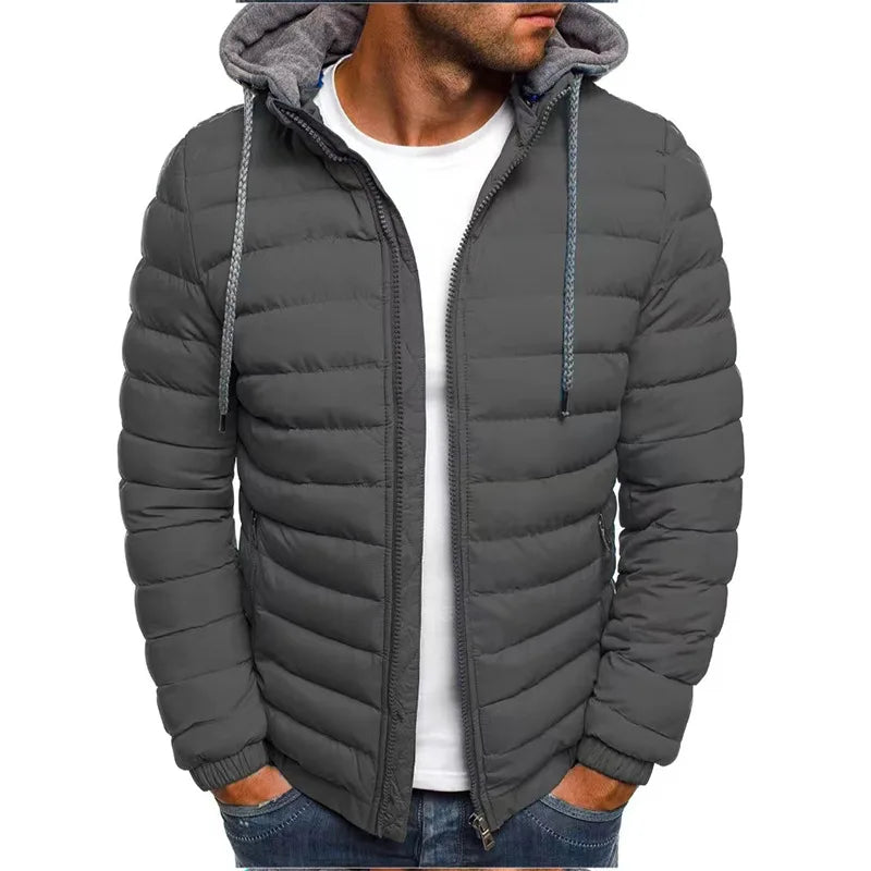 Vickers | Men's Lightweight Quilted Hooded Puffer Jacket - Size:XS;Color:Grey
