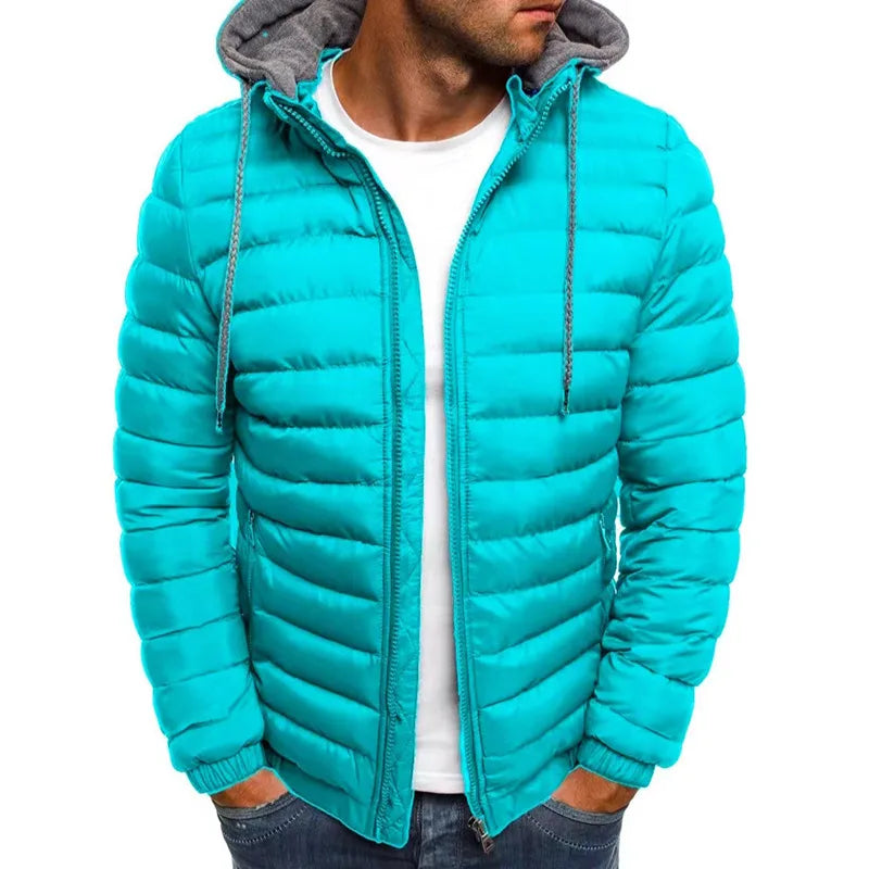Vickers | Men's Lightweight Quilted Hooded Puffer Jacket - Size:XS;Color:Lake Blue