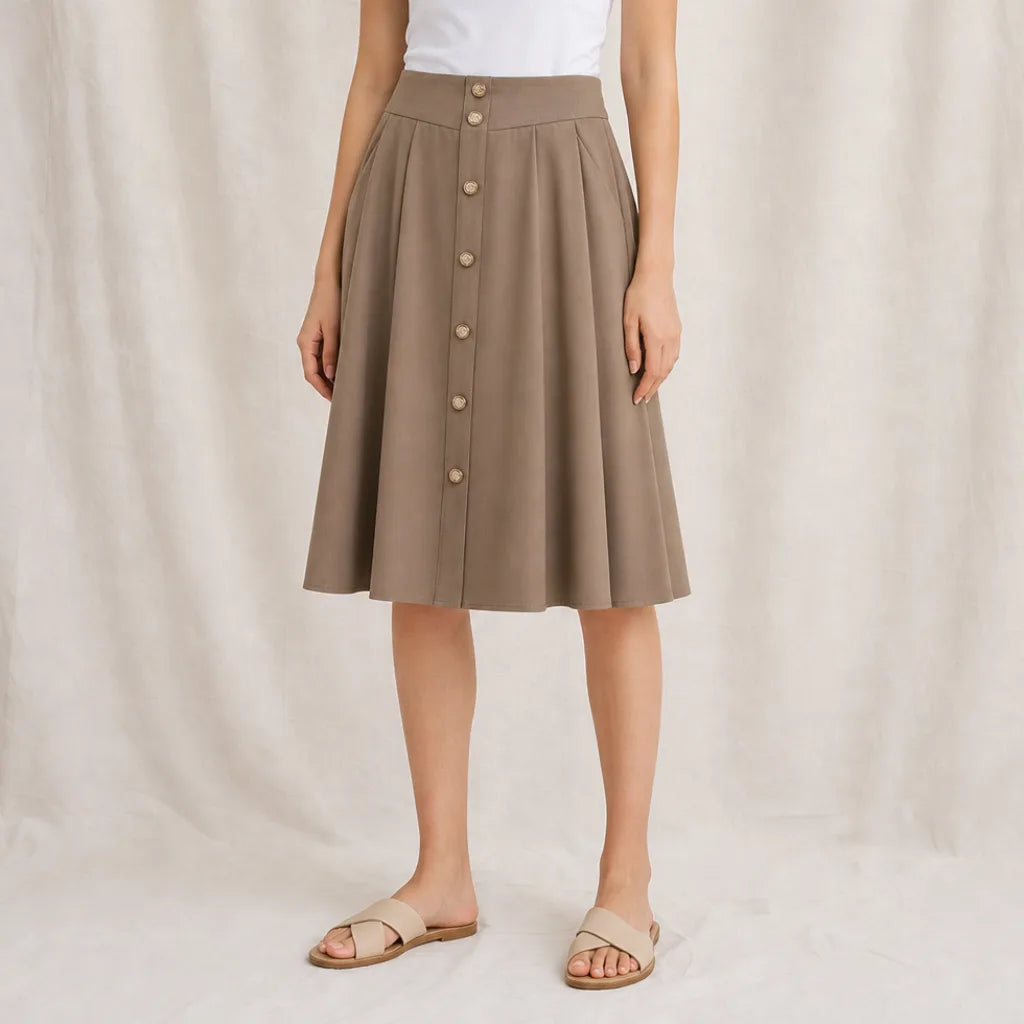 Women's Violet Pleated Midi Skirt