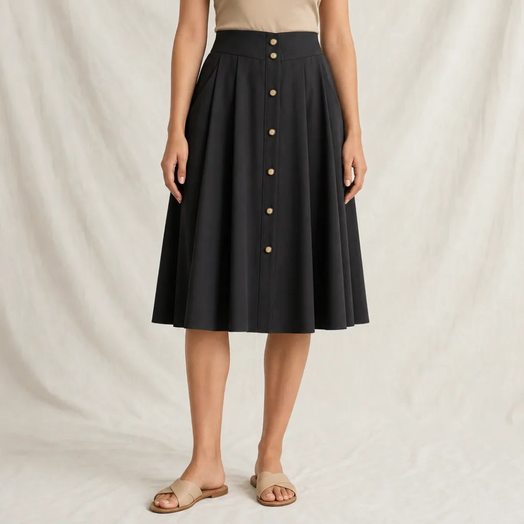 Women's Violet Pleated Midi Skirt