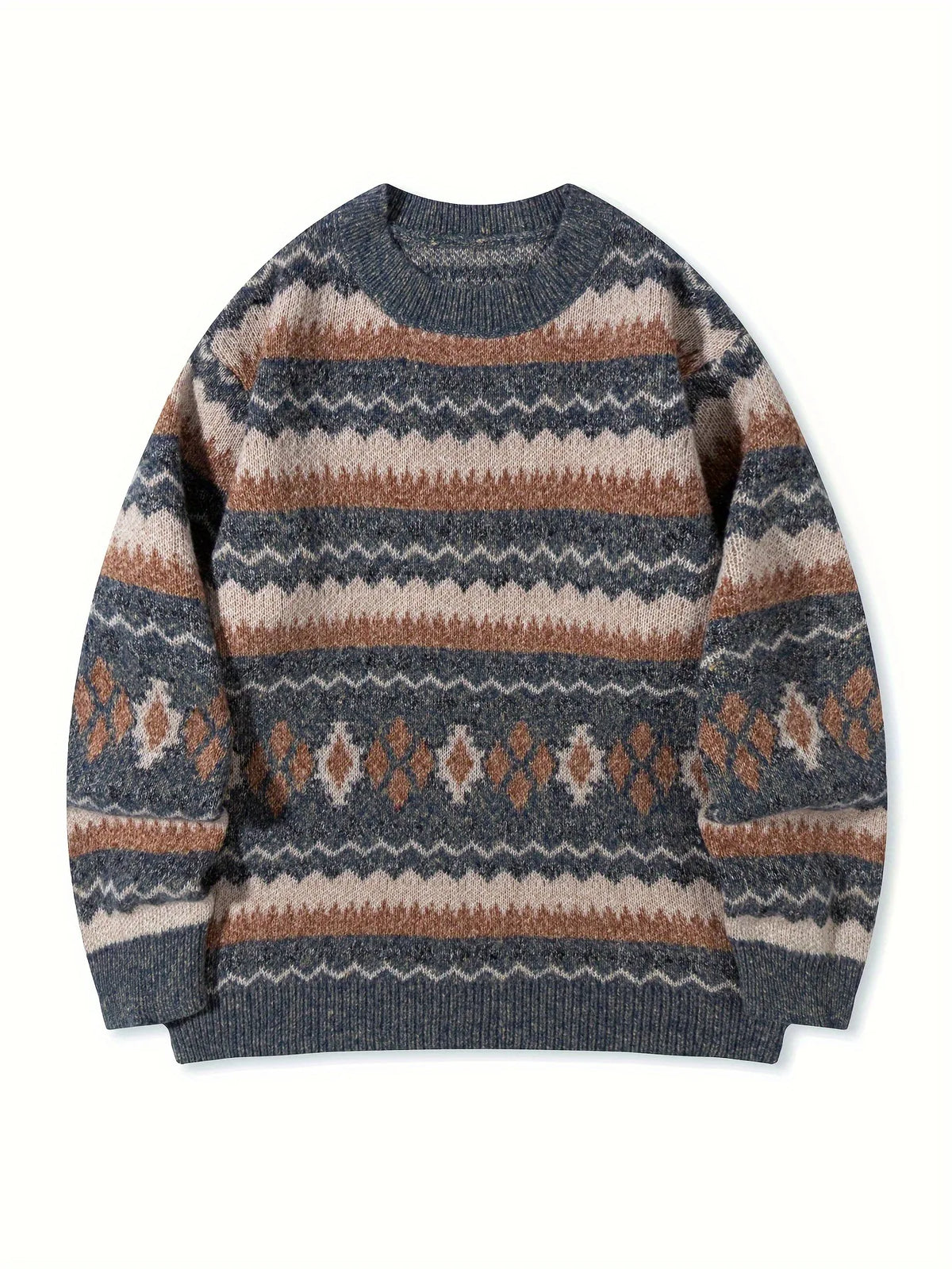 Warren | Men's Heritage Knitted Jumper  - Color:Light Grey;Size:XS
