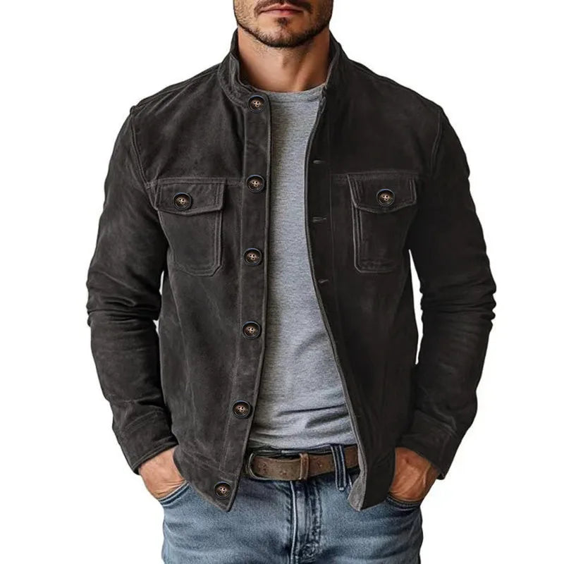 Warwick | Men's Vintage Stand-Collar Jacket - Color:Graphite;Size:XS