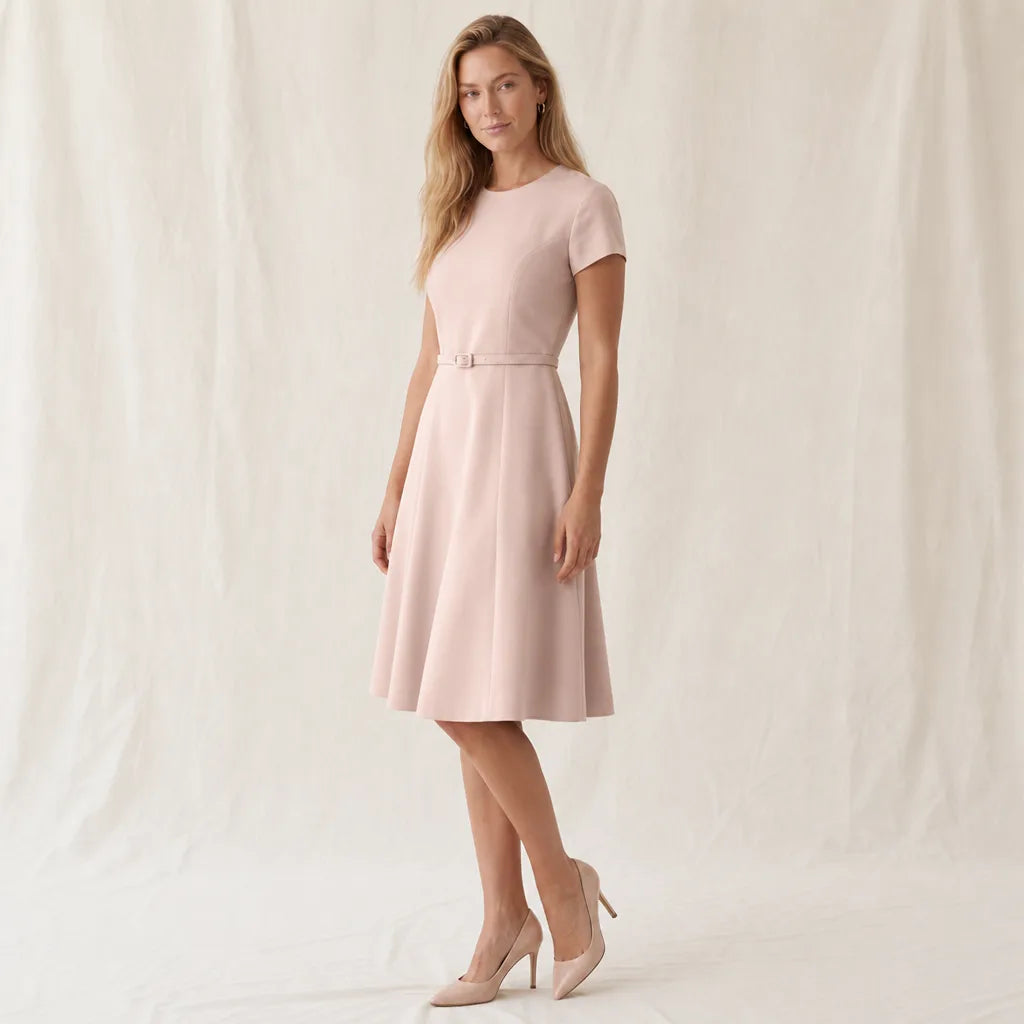 Women's Pink Willow Satin Midi Dress