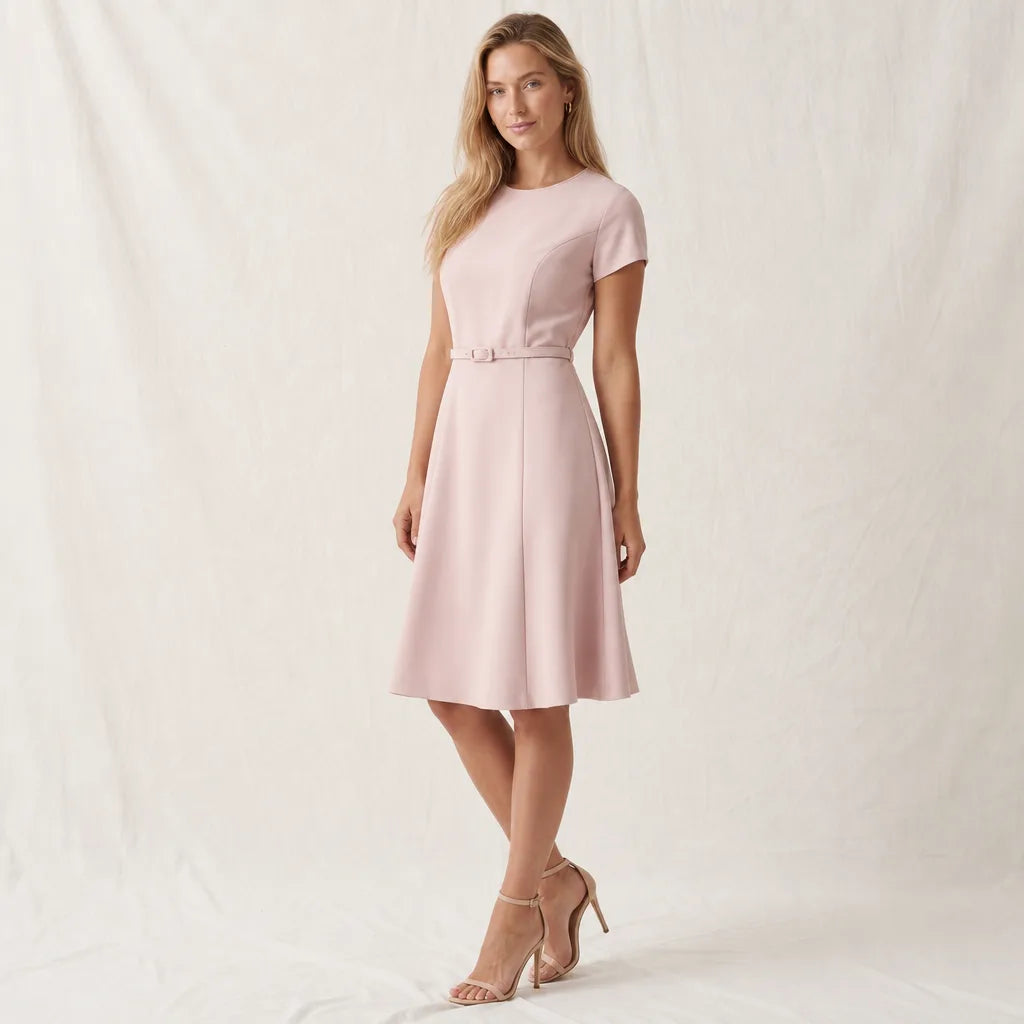 Women's Pink Willow Satin Midi Dress