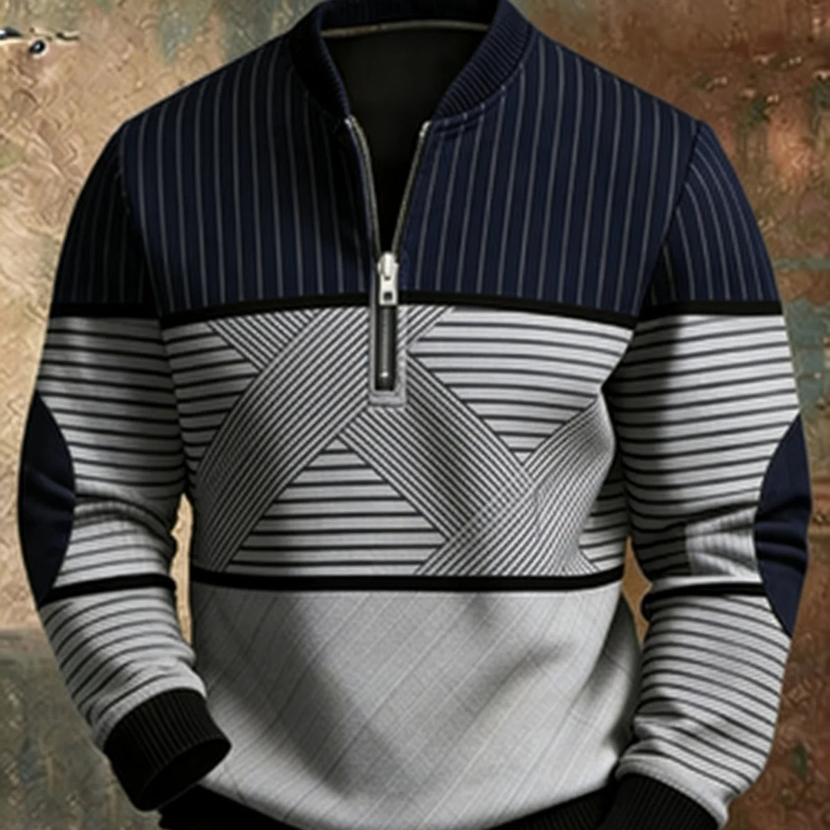 Whatley | Men's Quarter Zip Jumper - Size:XS;Color:Black